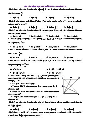 Ôn tập Hình học 11 chương I và chương II